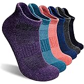 Merino Wool Ankle Hiking Socks For Men & Women No Show Running Athletic Support Thick Cushioned Breathable Socks 6 Pairs