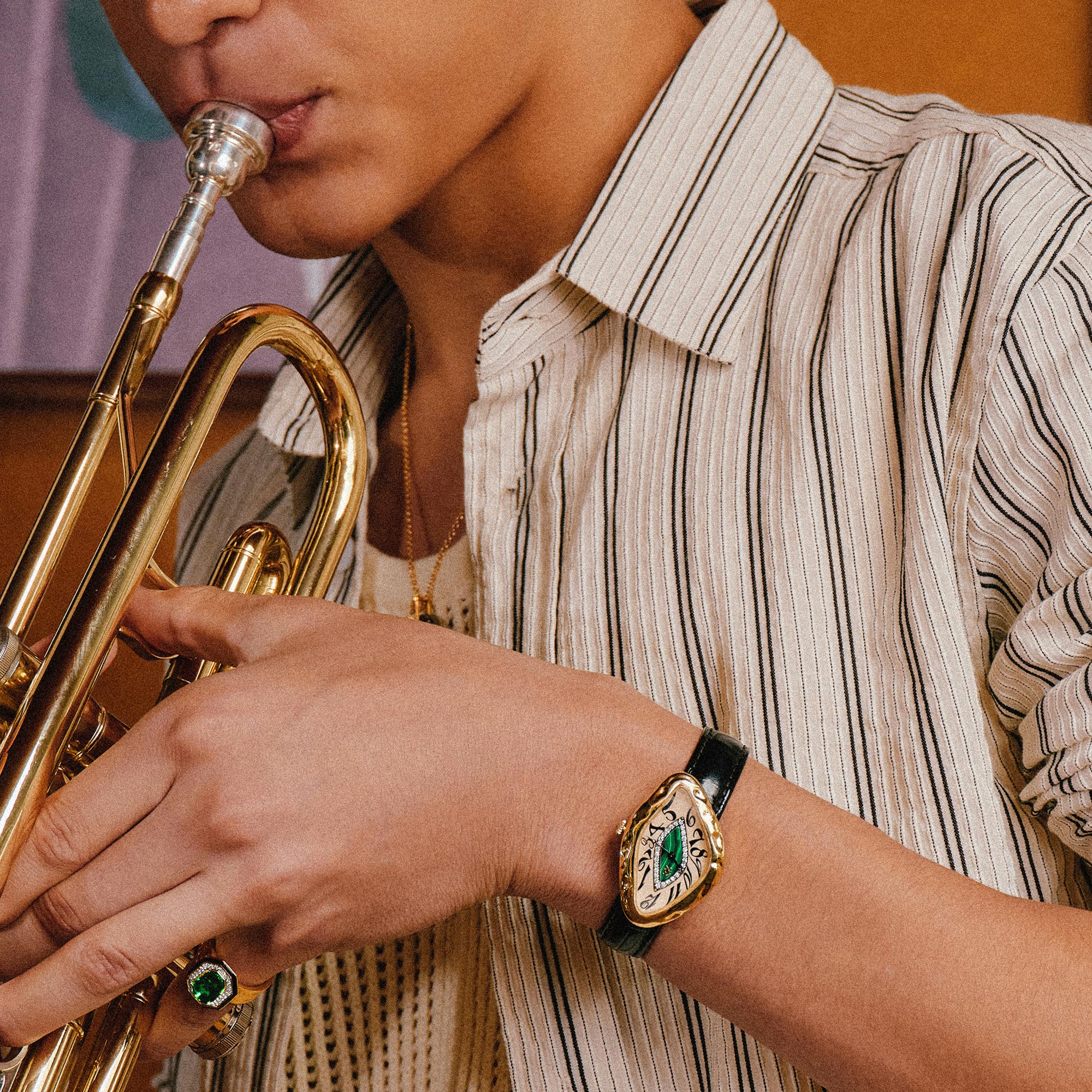 PASCAL Paradoxe Diamond Watch for Men Women, Swiss Quartz Luxury Dress Watch with Leather Strap, Gold Stainless Steel Case, Lab-Grown Diamonds & Sapphire Crystal, 3ATM Water Resistant