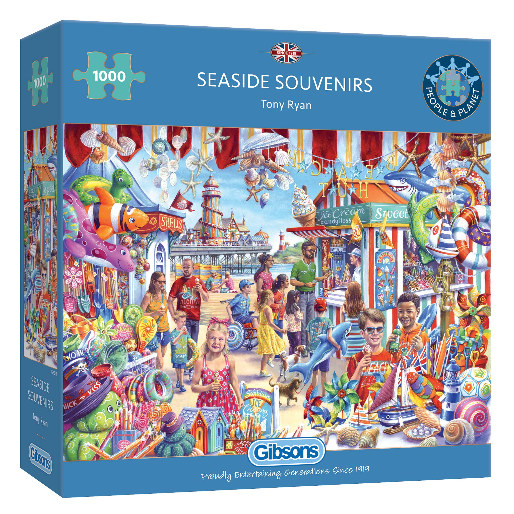 Gibsons Seaside Souvenirs | 1000 Piece Jigsaw Puzzle | Family Summer Puzzle | Sustainable Jigsaw Puzzle for Adults | Premium 100% Recycled Board | Great Gift for Adults — image 1