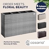 CASARIA Flower Box Large Tall Rattan Pot Planter 95x27x60 cm Grey view 7