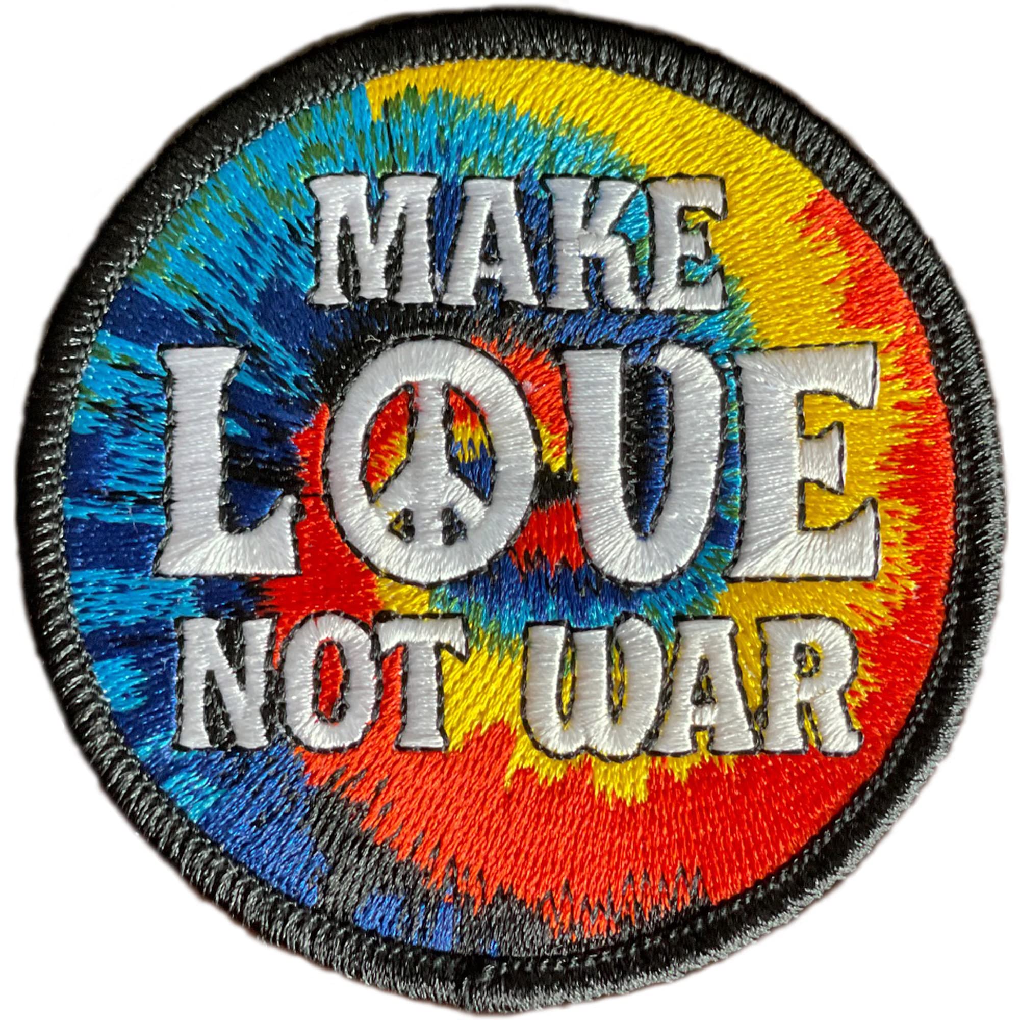 Patch Make Love Not War, Patches for Thermadhesive Clothes - Hippies Paths for Men and Women to Customize and Repair Your Hippie Clothes - 3"x3"