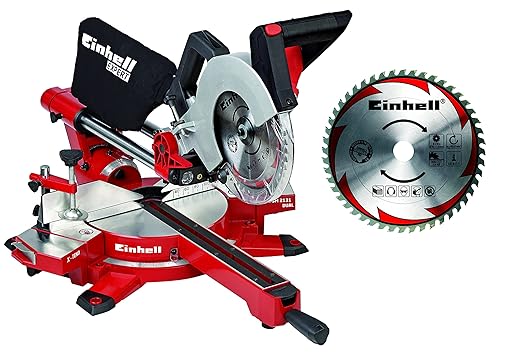 Einhell Zug Kapp Gehrungssäge TE-SM 2131 Dual (1600 W, Sägeblatt Ø 210 mm, Schnittbreite 310 mm, Softstart, schwenkbarer Säge