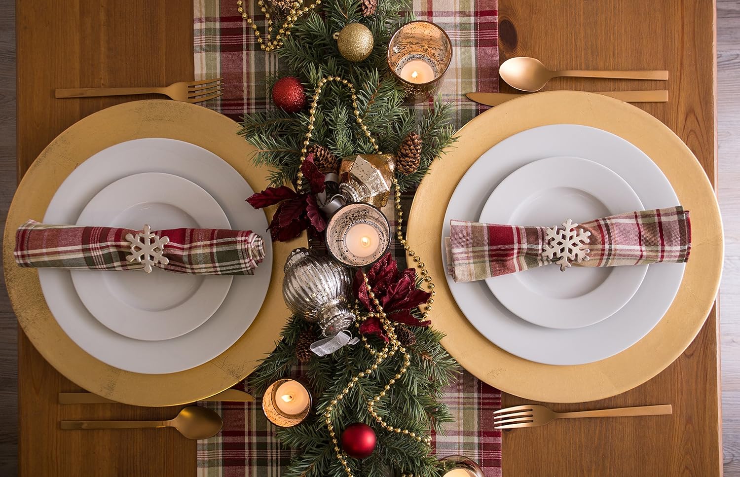 Cabin Plaid 100% Cotton Table Runner (14x108"): Home & Kitchen