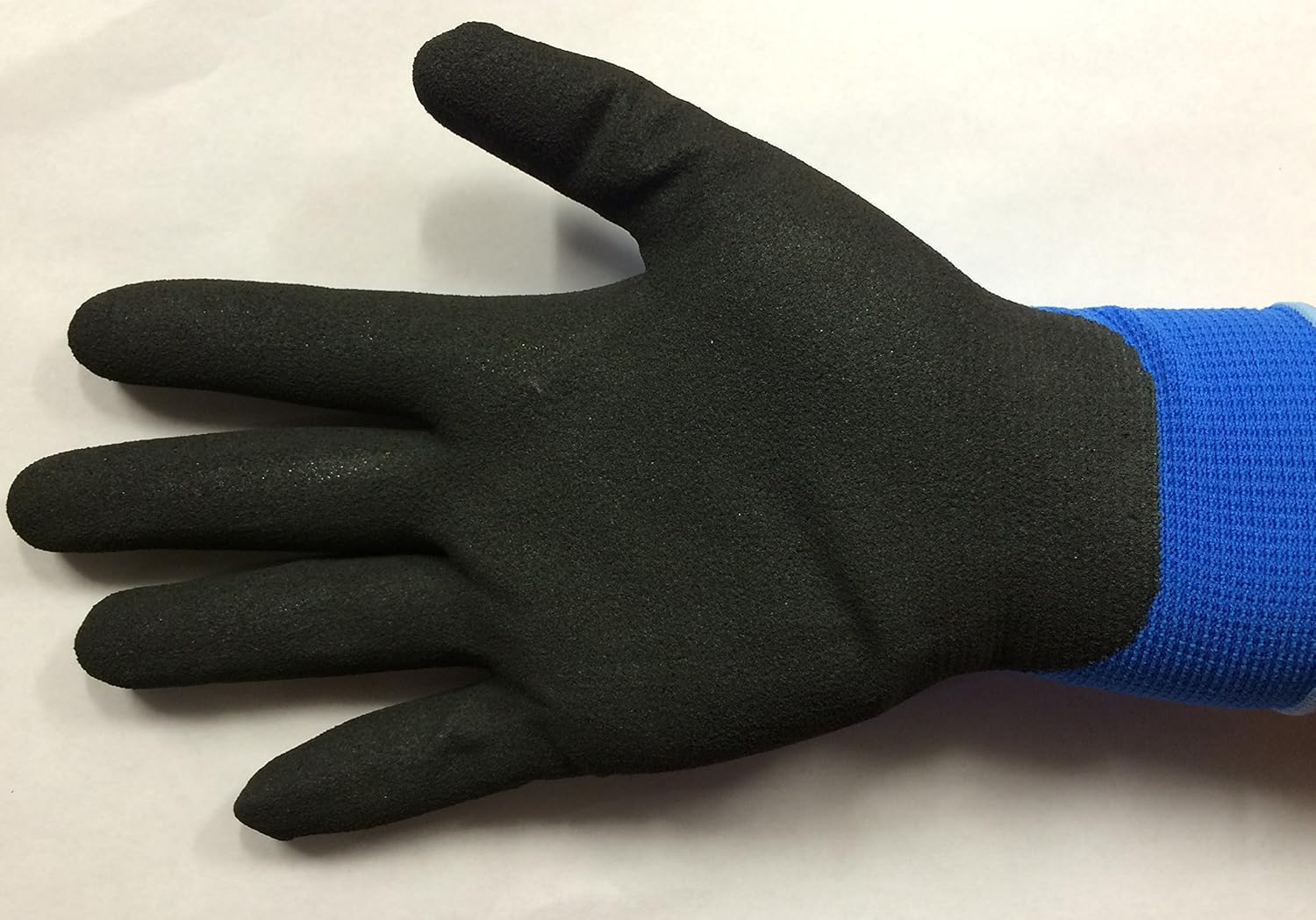 Small/ 6 Pair Diesel Blue Safety Gloves Latex Coated Grip Cut Resistant