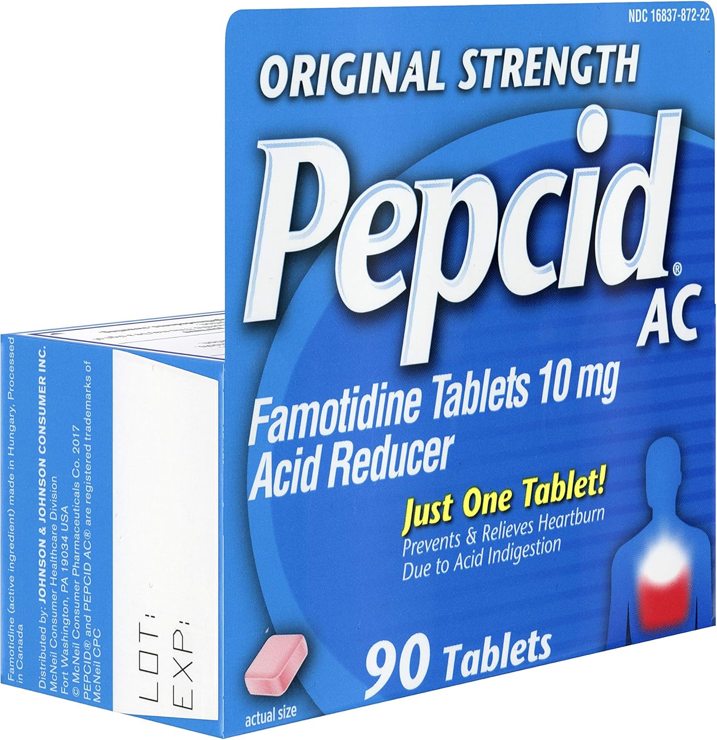 Pepcid AC Original Strength All-Day with 10 mg Famotidine for Heartburn Prevention & Relief, 90 ct.: Health & Personal Care