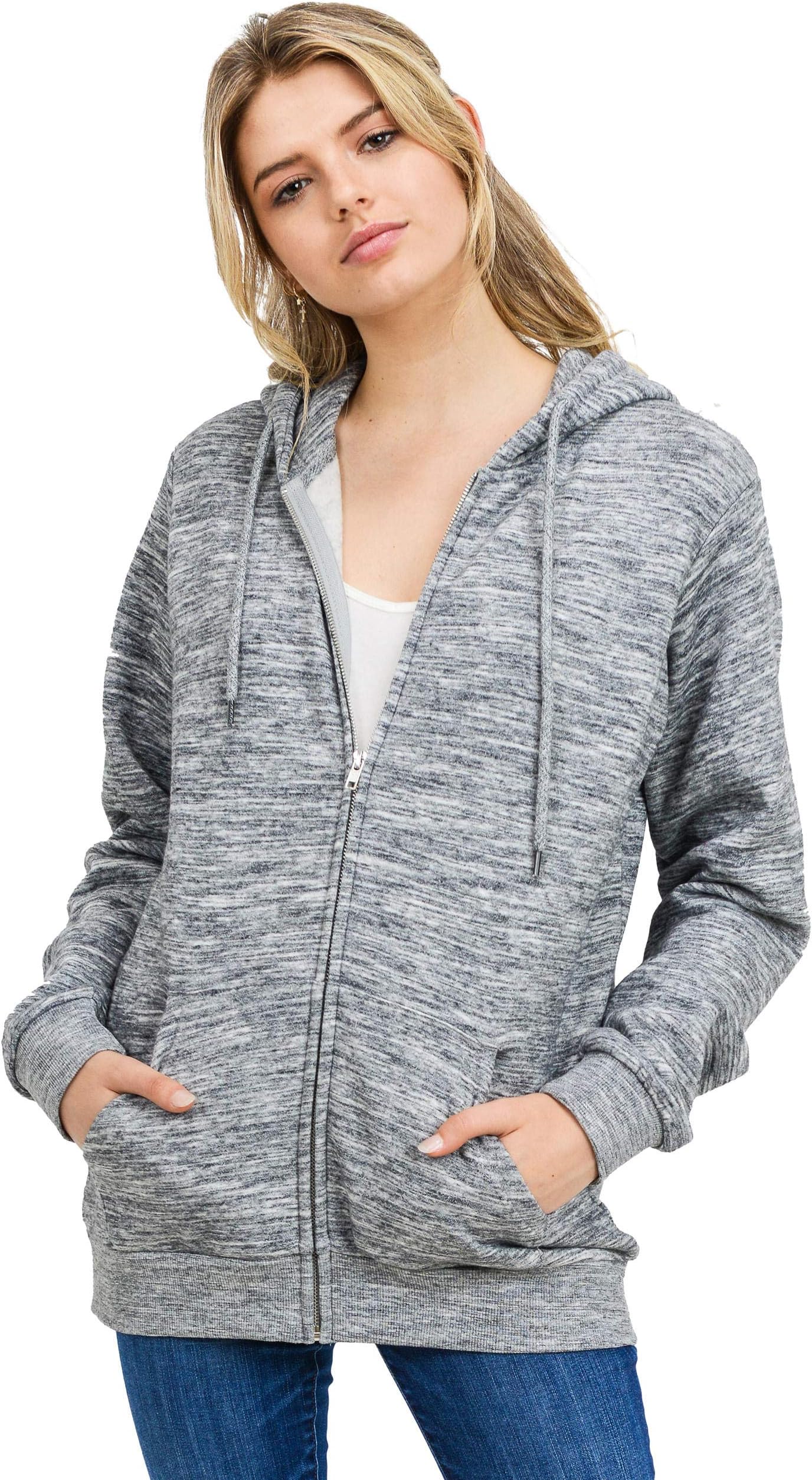 Women's Ultra Soft Fleece Oversized Comfortable Casual Lightweight Active Full Zip Hoodie Jacket Sweatshirt
