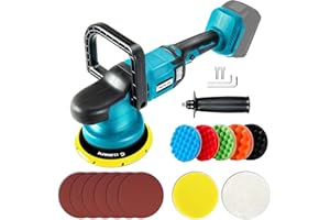 Nichilas Cordless Car Polisher, 6 speeds Brushless Motor Handle Car Waxer with 150mm Work Disk, Compatible with MAKITA 18V Batteries (Battery Not Included)