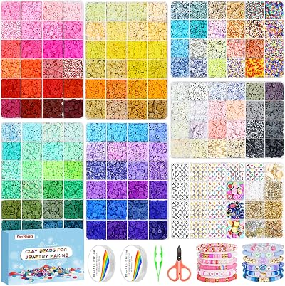 Dazhqp 23000 Clay Beads Friendship Bracelet Kit 144 Colours 7 Boxes