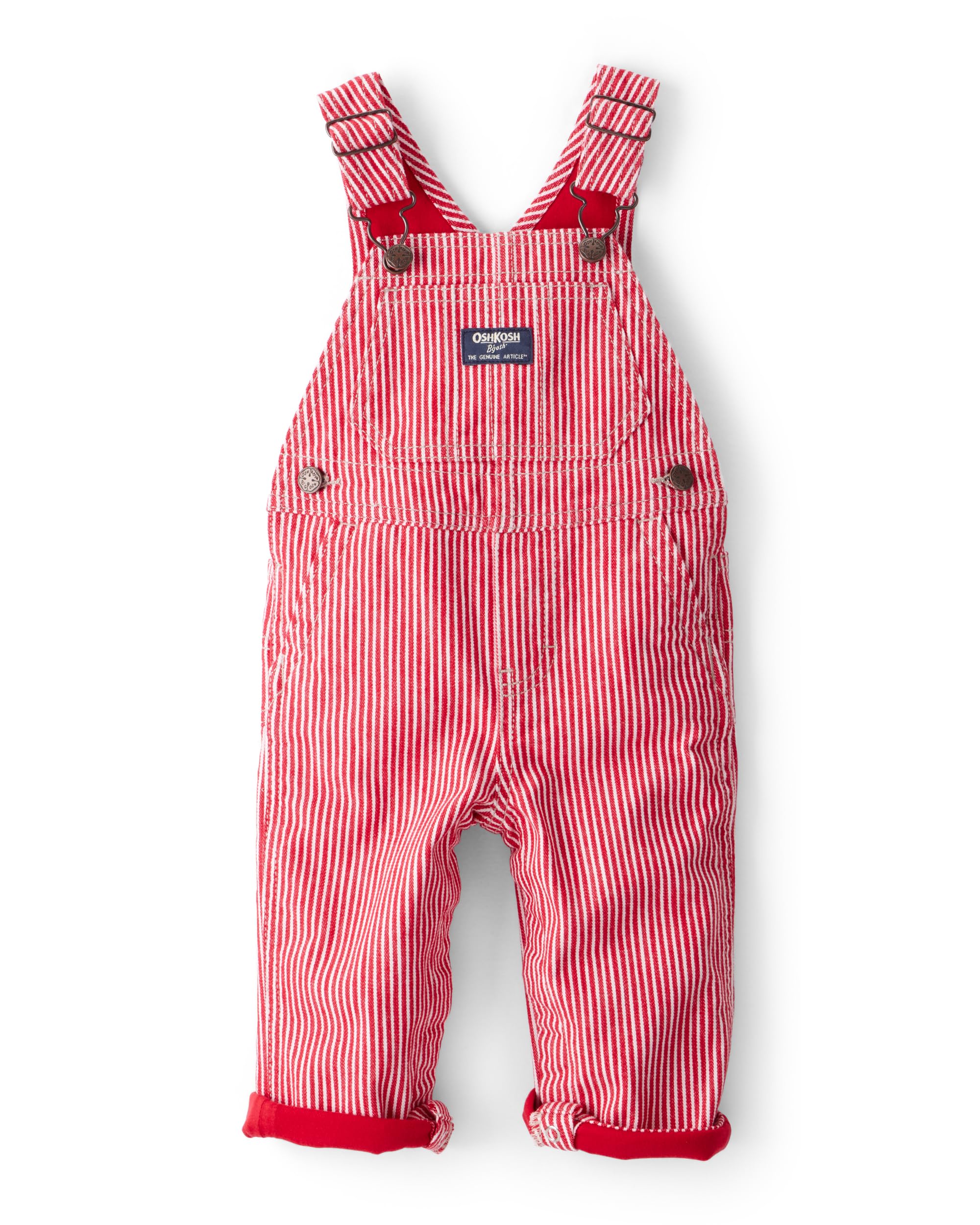 Oshkosh Boys World's Best Overalls, Red Hickory Stripe, 5T Image