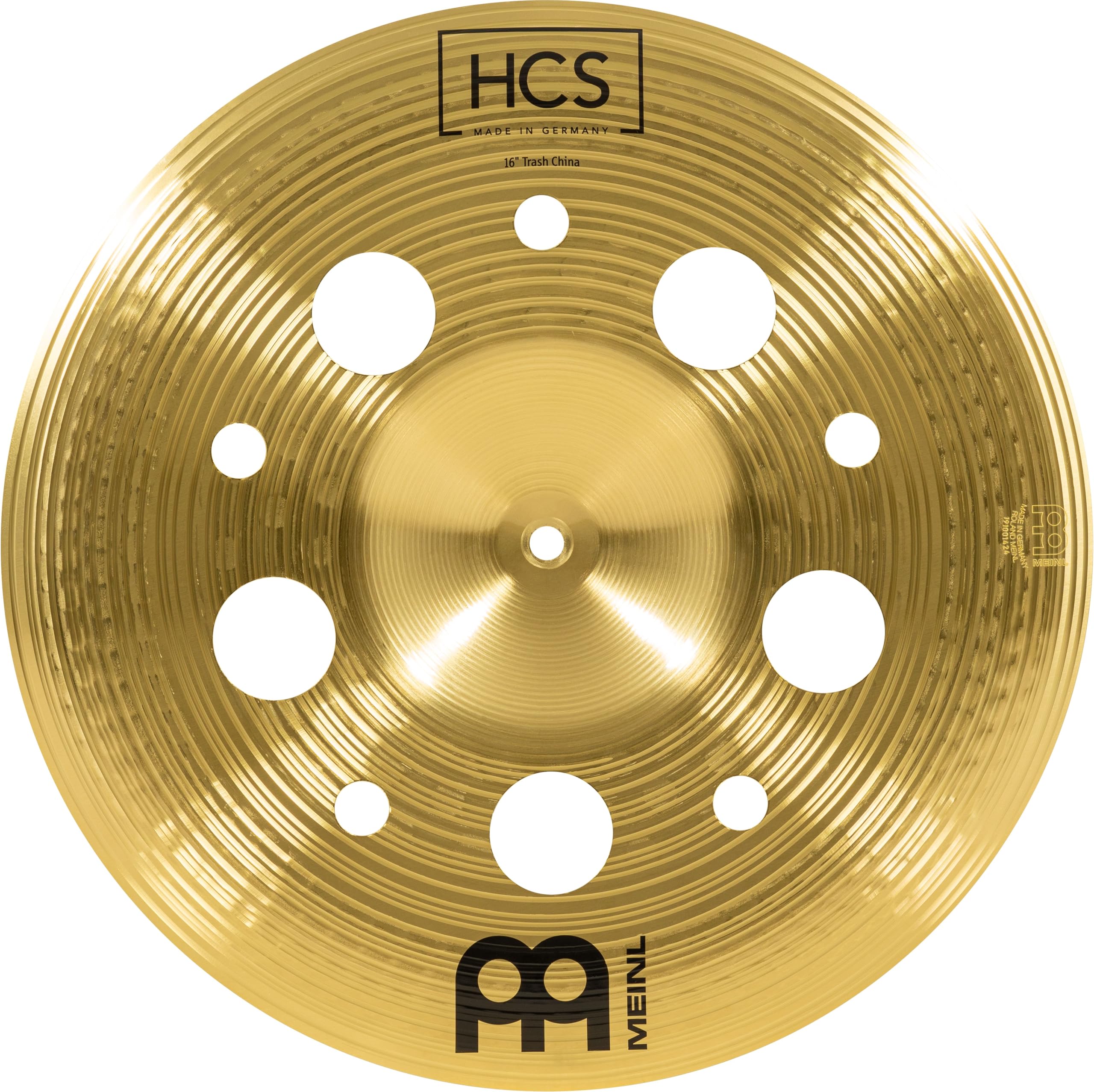 Meinl Cymbals HCS Trash China Cymbal 16 inch (Video) for Drum Set (40,64cm) with holes Traditional Finish Brass, Made In Germany (HCS16TRCH)