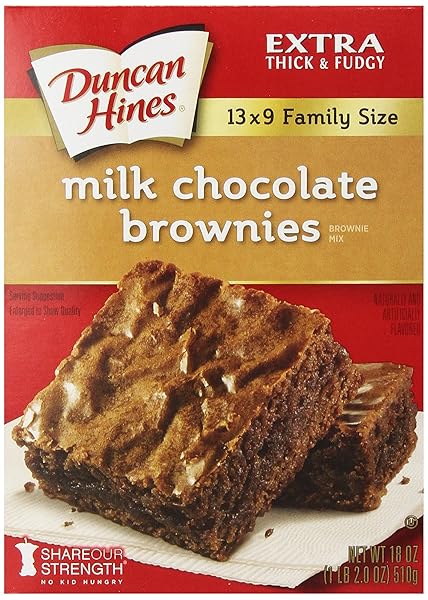 DUNCAN HINES BROWNIE MIX, MILK CHOCOLATE FLAVORED, 18 OZ.