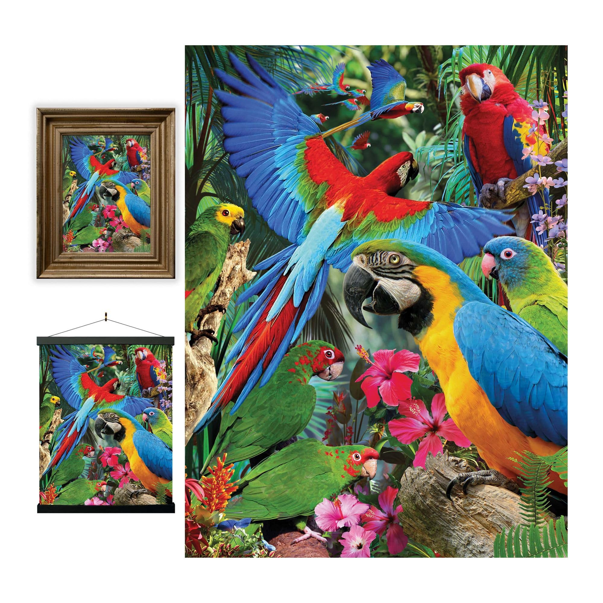 3D LiveLife Lenticular Wall Art Prints - Parrot Pandemonia from Deluxebase. Unframed 3D Bird Poster. A perfect wall filler. Original artwork licensed from renowned artist, David Penfound