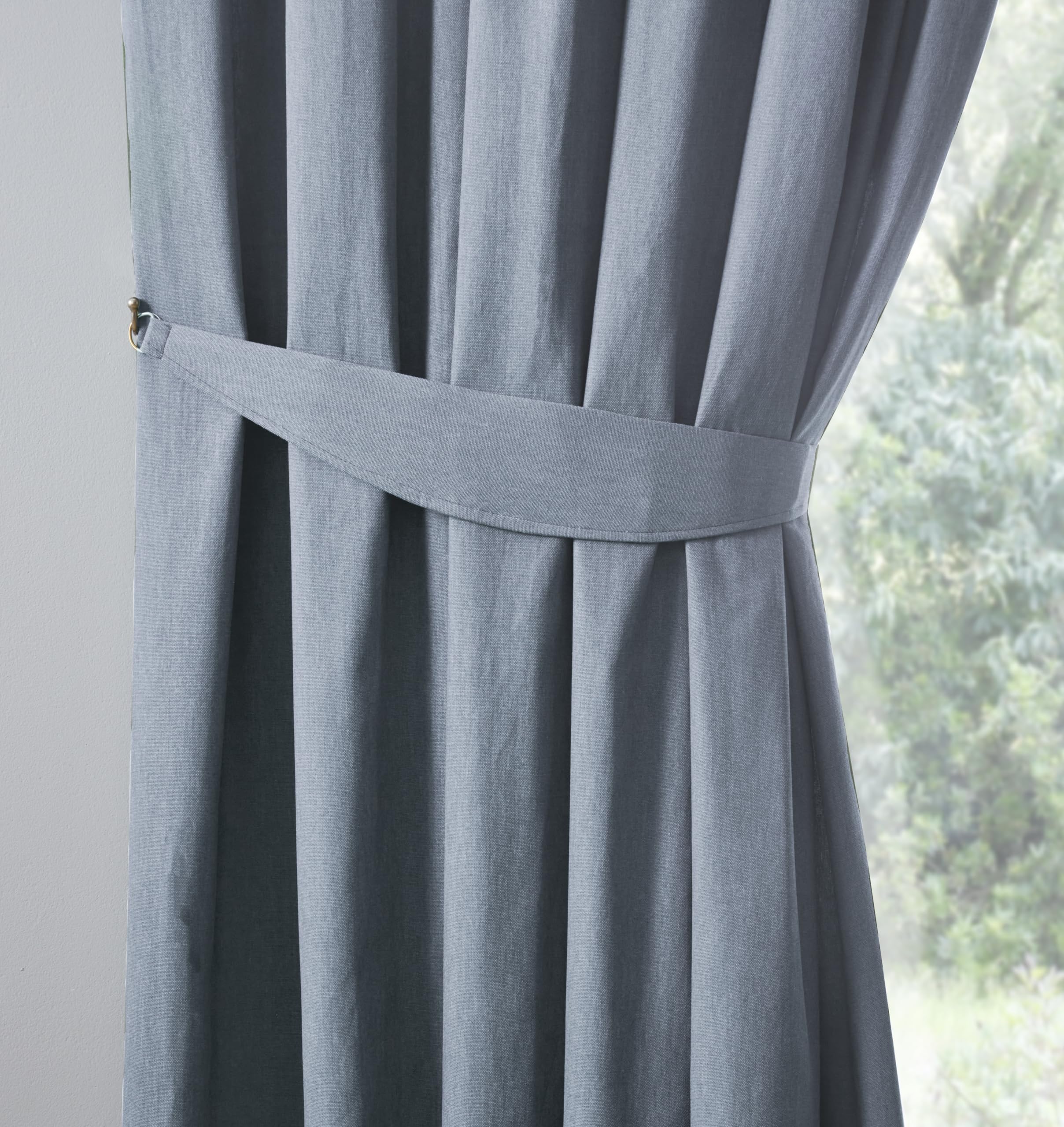 Fusion - Light Blue Tie Backs (71 x 14cm) - 2 Pieces - Curtain Accessories for Living Room/Bedroom - Matching Curtains Available - Polycotton - Holdbacks in Baby Blue