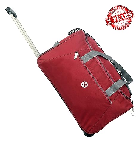 3G Atlantis Series Polyester 40 L Maroon Duffel Travel Luggage with Inner Aluminium Trolley for Unisex