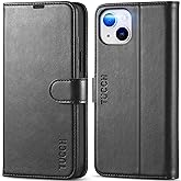 TUCCH Wallet Case for iPhone 14 Plus, [RFID Blocking] 4 Card Holder Stand [Shockproof TPU Interior Case] PU Leather Magnetic Protective Flip Cover Compatible with iPhone 14 Plus 6.7" 2022, Black