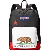 JanSport SuperBreak One Backpack - Durable, Lightweight Bag with 1 Main Compartment, Front Utility Pocket with Built-in Organizer, Premium Backpack, Red New California Republic