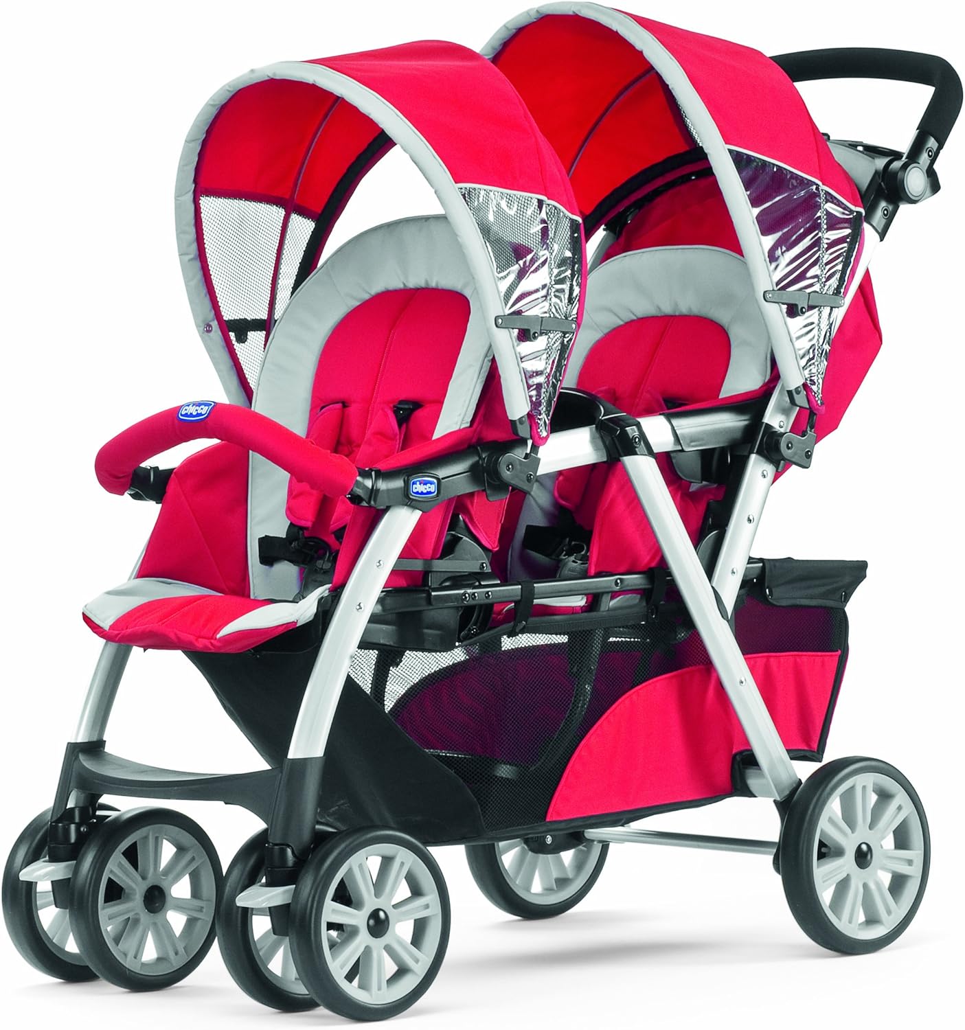 chicco poussette double together red