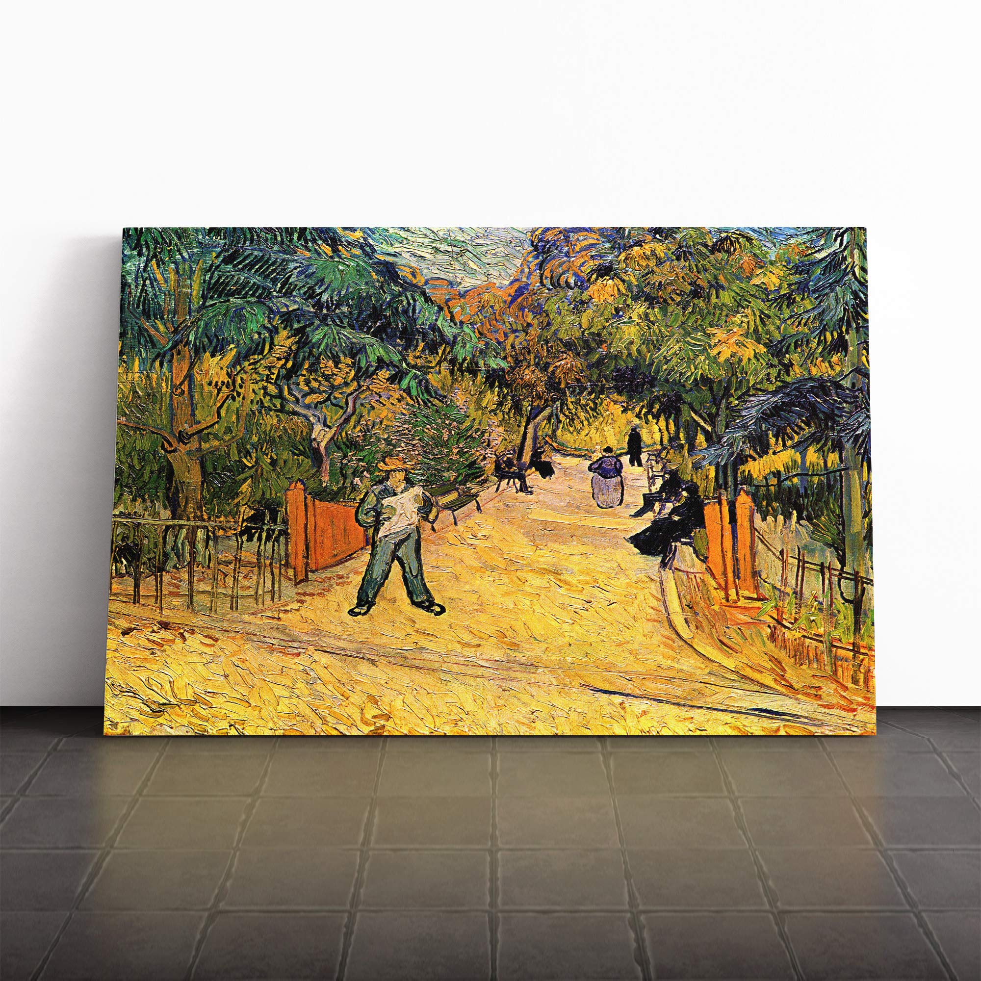 Vincent Van Gogh Park in Auvers Canvas Print | Gallery Wrapped 30mm Frame Wall Art | 20x14 inches | Ready to Hang | Modern Landscape Picture | Living Room Bedroom Lounge Office