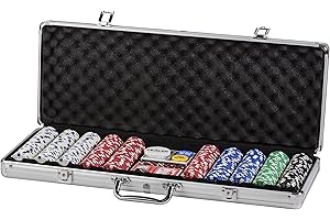 American Legend 500-Piece All-in-One Poker Set with Luggage-Style Aluminum Carrying Case with Two Keys
