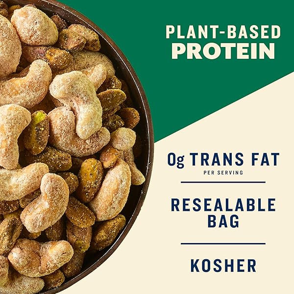 PLANTERS NUT DUOS, FLAVORED NUTS, PEPPERCORN PISTACHIOS & PARMESAN CASHEWS 5OZ