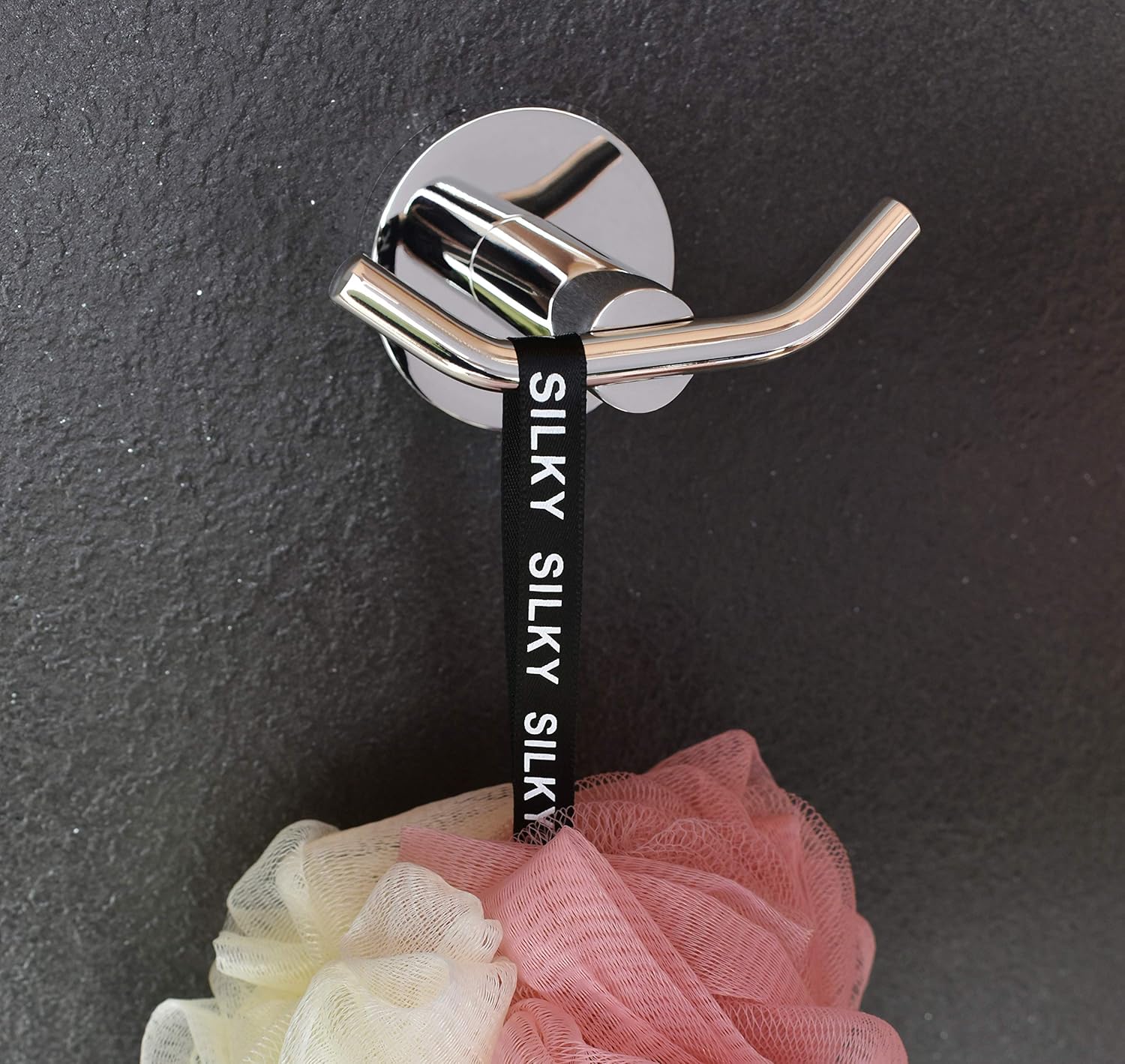 OKF Double Towel Robe Hook, Towel Hooks for Bathroom SUS304 Stainless Steel Wall Mounted Bath Kitchen Hooks Modern Chrome - - 