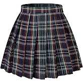 Women Girls High Waisted Plaid Pleated Skirts Plus Size School Uniform Mini Cosplay Costumes