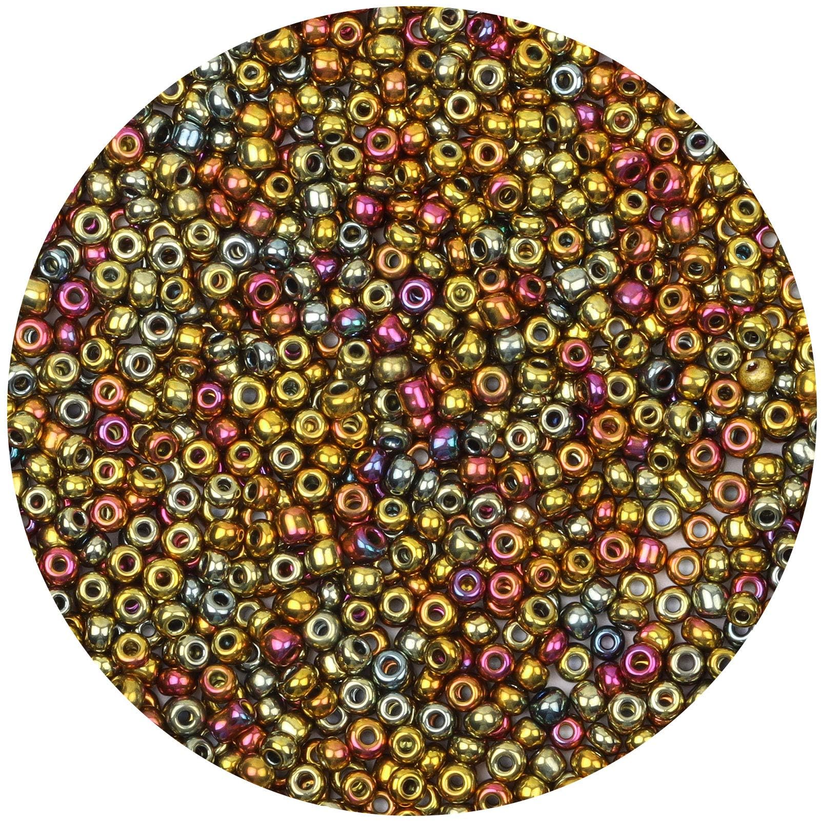 Gkelaly 2000Pcs Mixed Color Glass Seed Beads Bulk for Jewellery Making, 4mm 6/0 Small Pony Beads for Bracelet Necklace Earring Making & Crafting