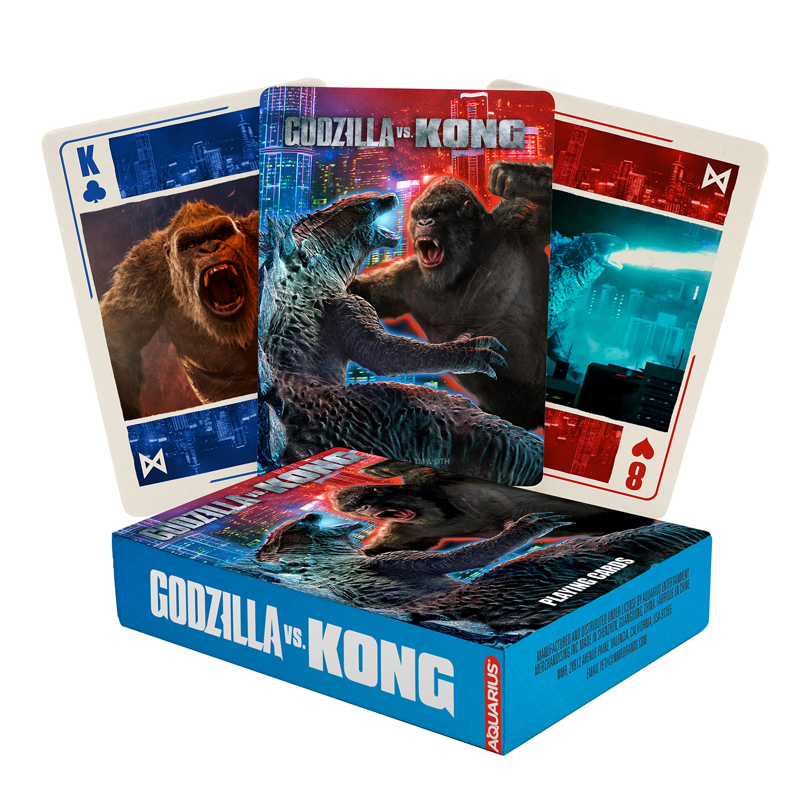 AQUARIUS Godzilla vs Kong Playing Cards – Godzilla vs Kong Themed Deck of Cards for Your Favorite Card Games - Officially Licensed Godzilla vs Kong Merchandise & Collectibles