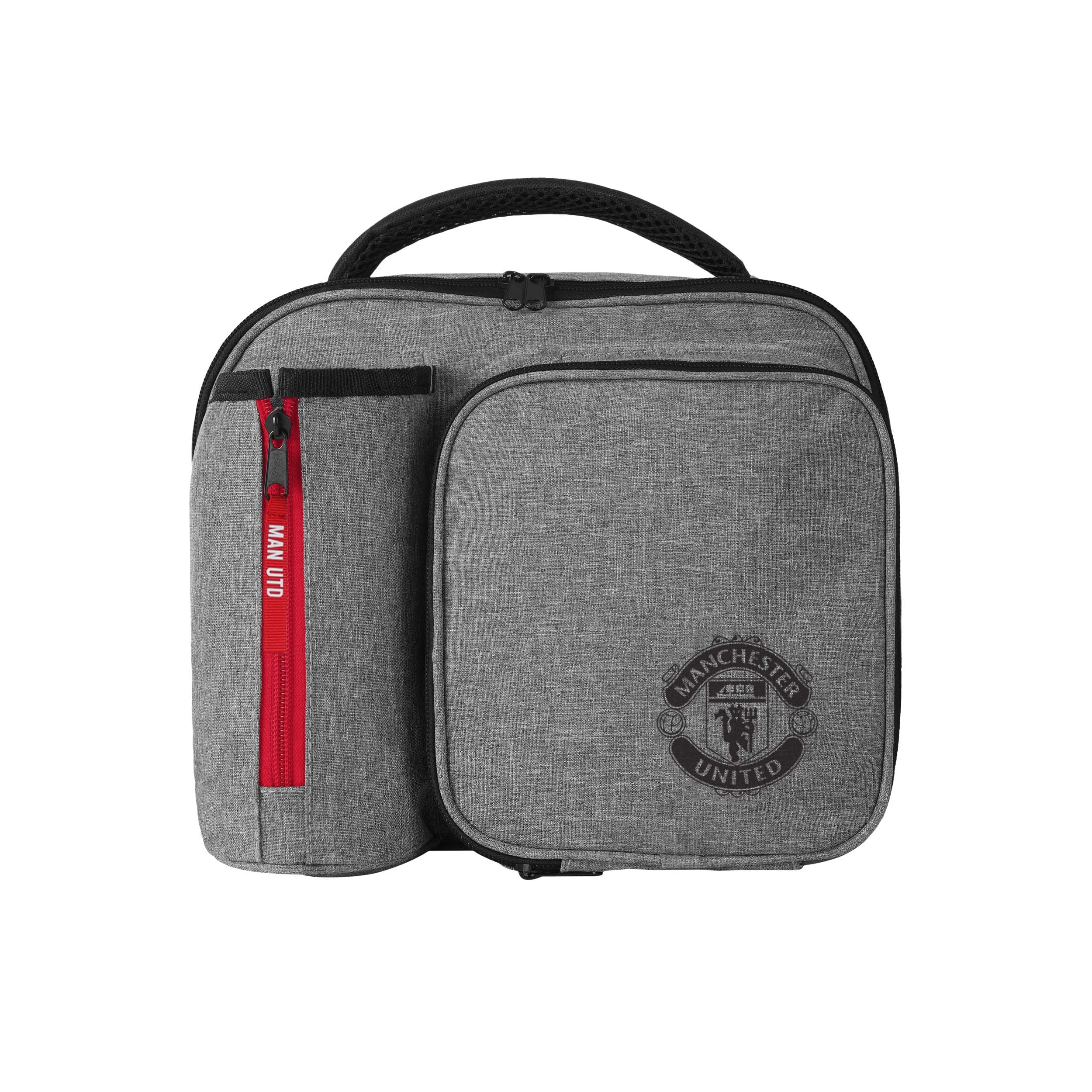 FOCO Officially Licensed Manchester United FC Grey Lunch Bag With Bottle Holder