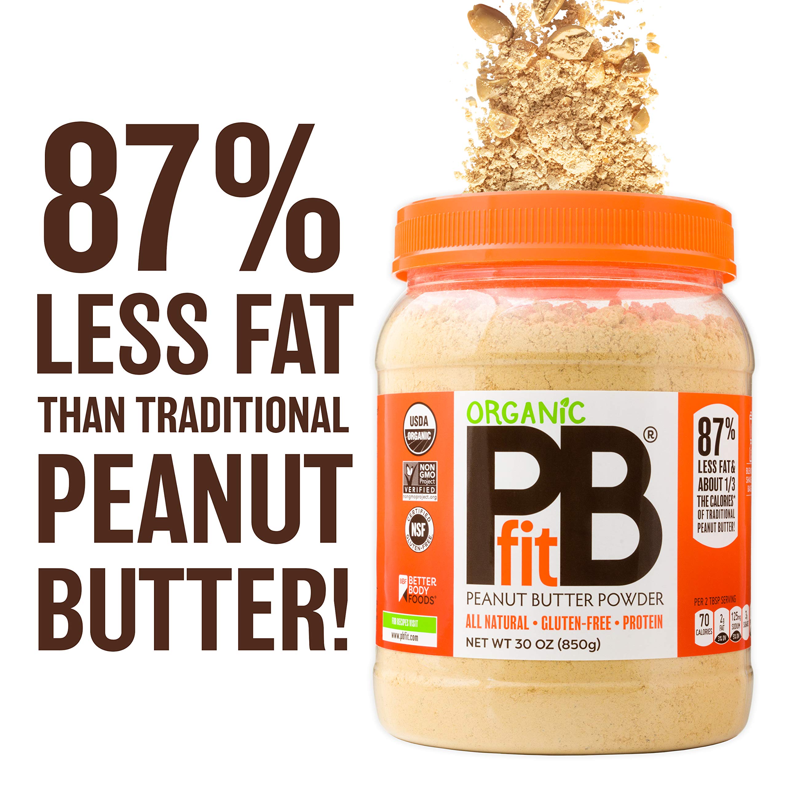 PBfit AllNatural Organic Peanut Butter Powder, Powdered Peanut Spread