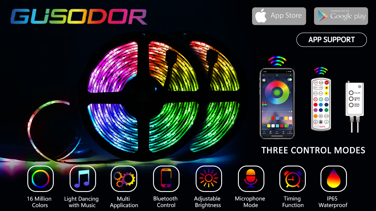 GUSODOR-LED-Strip-Lights-RGB-Strips-328ft-Waterproof-Tape-Light-300-LEDs-SMD5050-Music-Sync-Color-Changing-24Key-Remote-Control-Decoration-for-Home-Bedroom-TV-Party-Christmas-Smart-APP-Controlled