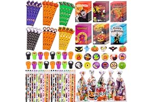 ENVOTEK 168 PCS Halloween Party Favors for Kids, 24 Pack Halloween Stationery Set Trick or Treat Gifts for Party Supplies Classroom School Reward Prizes Boys Girls Halloween Treats Carnival Goodie Bag Fillers