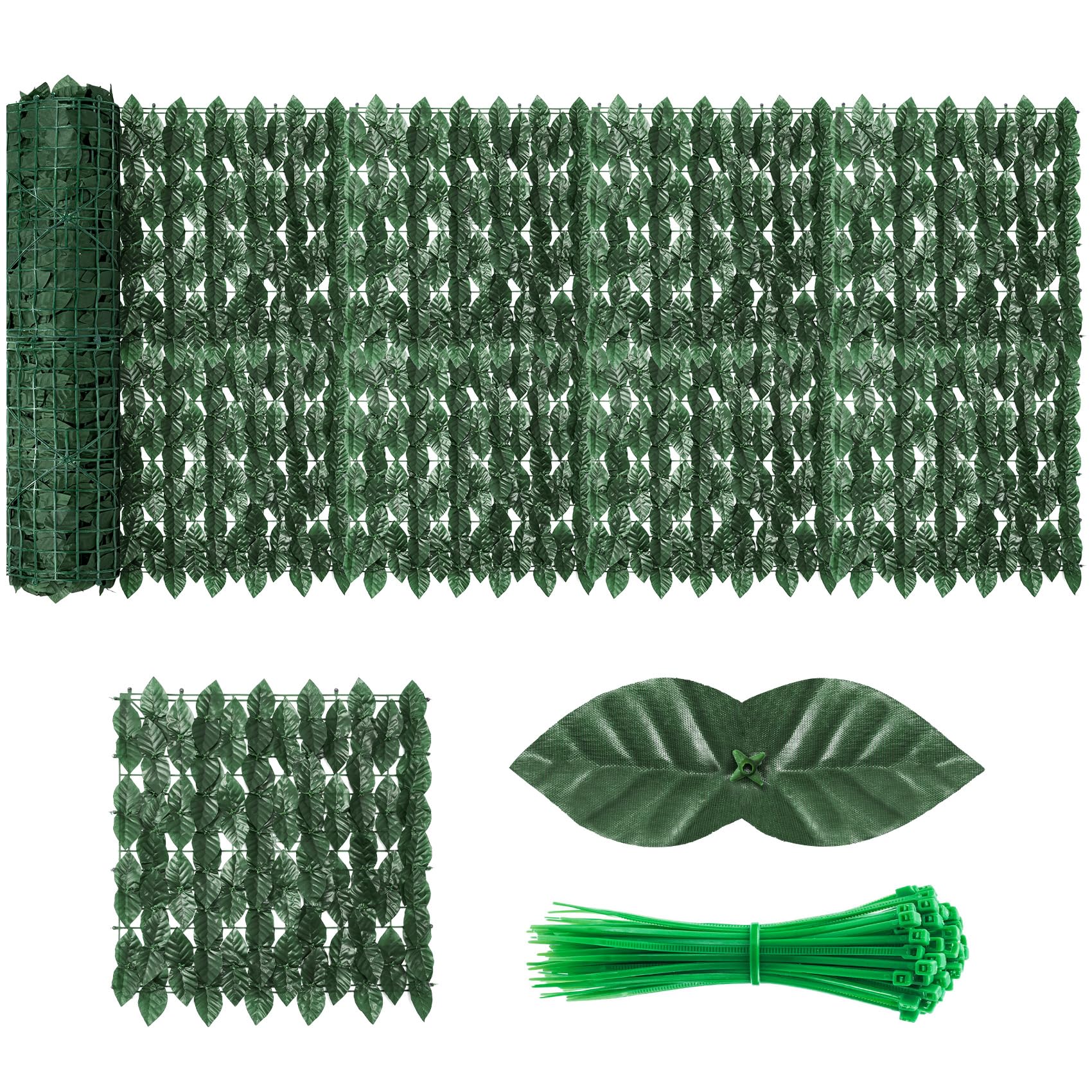 Photo 1 of 240x40 Inch Artificial Ivy Privacy Fence Screen, Faux Ivy Greenery Backdrop Ivy Vine Leaf Hedges Fencing Panels Greenery Wall Privacy for Patio, Balcony, Garden, Backyard Indoor Outdoor Decor