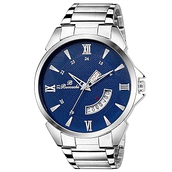 Analogue Blue Round Day & Date Dial Watch for Mens (B-G5040-BL-CH)