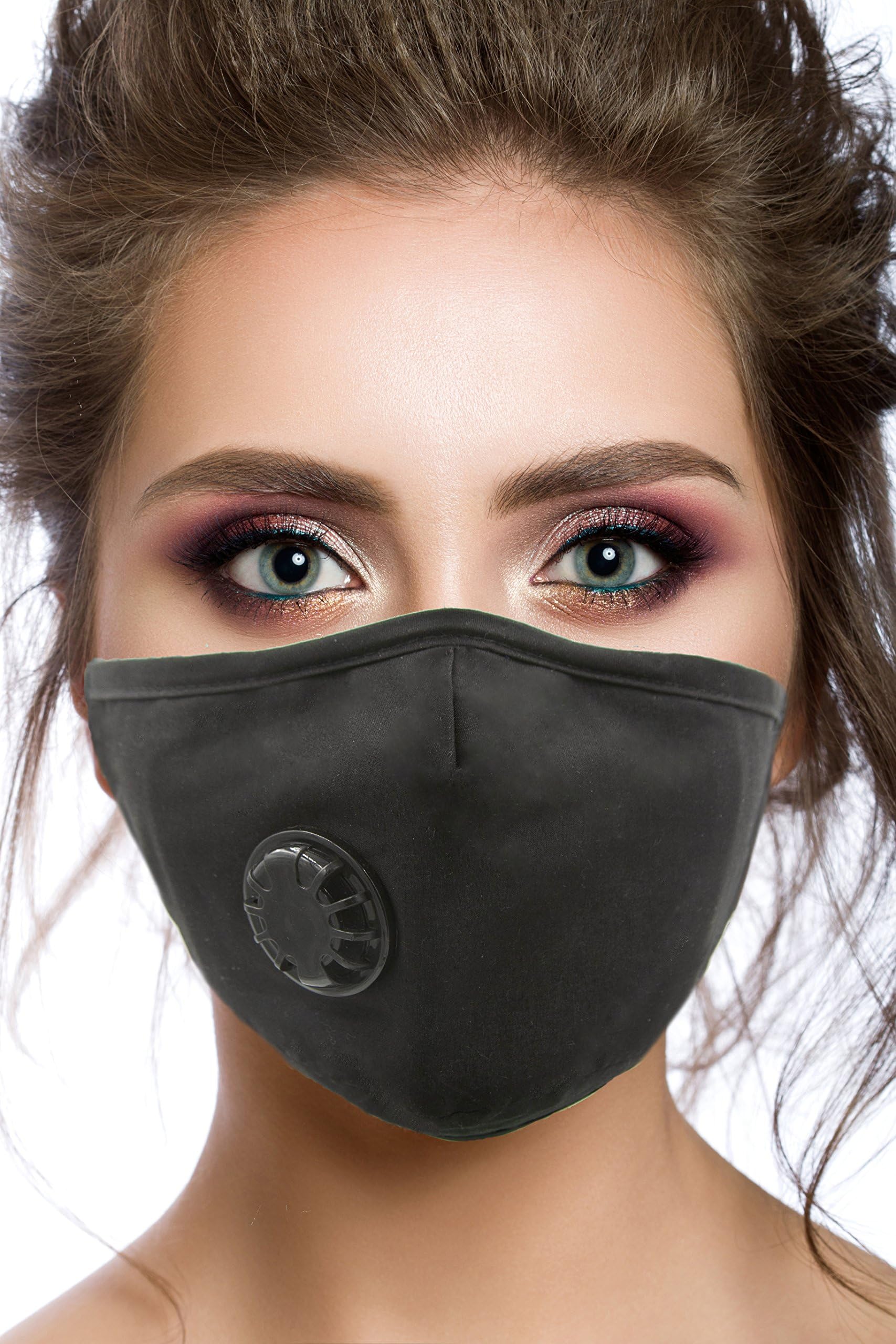 Air Pollution Cotton Face Mask - 4 Carbon Filters and Respirator Valve - Anti-Dust, Smoke, Washable and Reusable Travel – Black