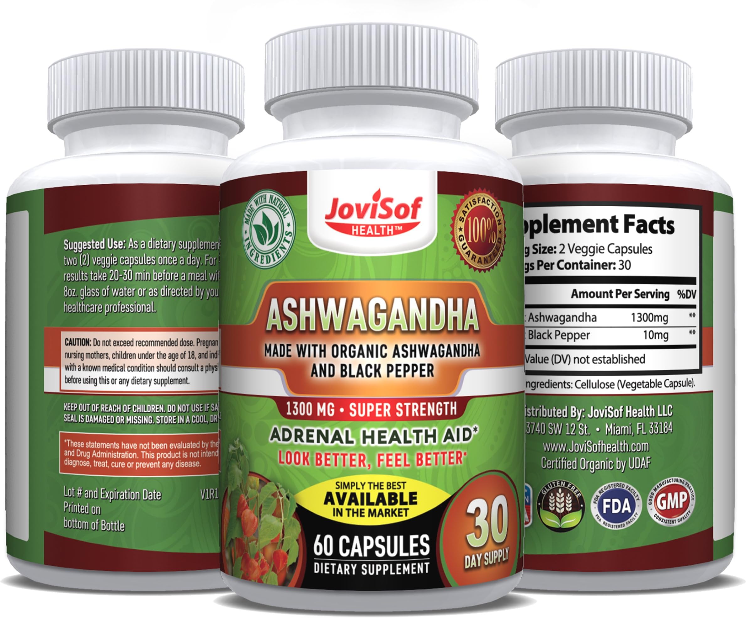 Premium Ashwagandha Capsules 1300mg. Our Ashwagandha Organic Capsules Adresses Anxiety Relief with Our Unequaled Ashwagandha Extract Promoting Mood Boost Anti Depressant Stress Relief Supplement