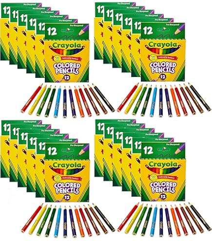 CRAYOLA 68-4112 Lot de 12 crayons de couleur courts