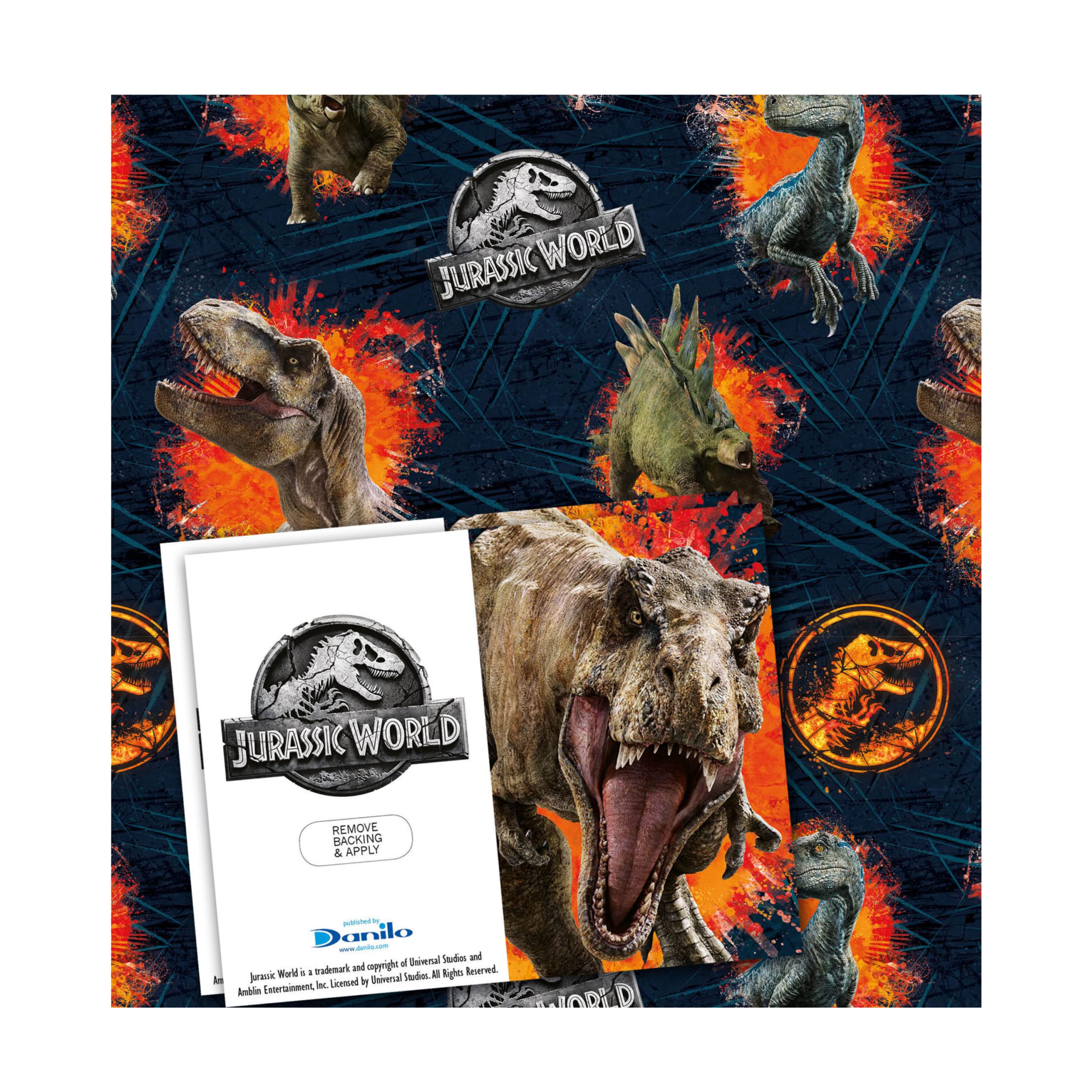 Jurassic World Wrapping Paper 6 Sheets 6 Tags Sheet Size 70cmx50cm Official Product Responsibly Resourced