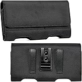 BECPLT Nylon Belt Holster Case Cell Phone Pouch Belt Holder Phone Holster Cover with Clip for iPhone 15 Pro Max 15 Plus 14 Pro Max 13 Pro Max Samsung Galaxy S24+ S23+ S22+ S21+ S23 FE (Black)