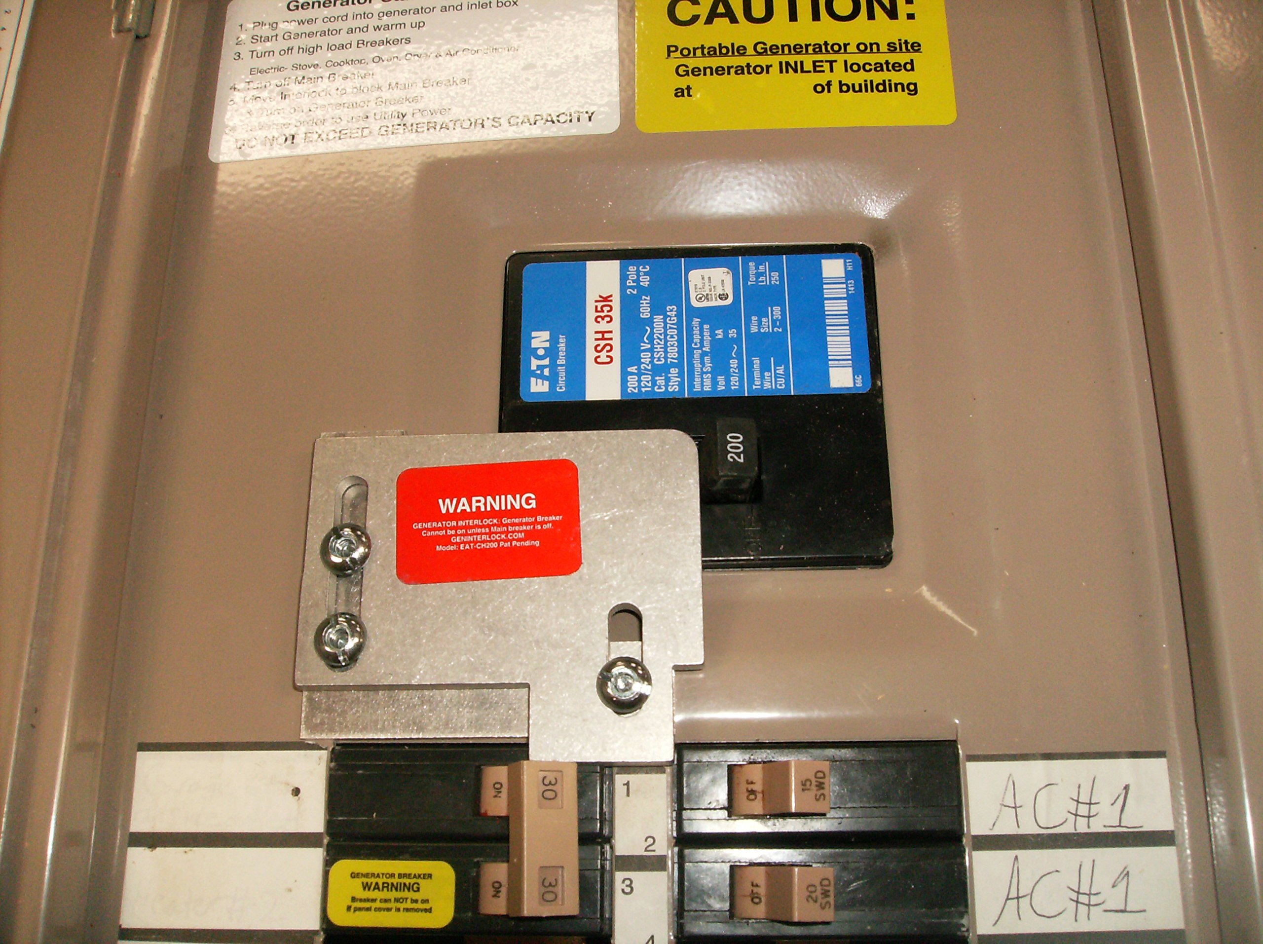 EATCH200A Cutler Hammer Generator Interlock Kit CH SERIES ONLY 150 or