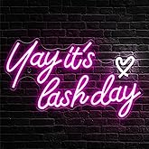 Kavaas Yay It's Lash Day Neon Sign - Lash Neon Sign for Lash Room Decor | Lash LED Light Sign for Lash Salon, Beauty Room, Nails Hair Bar - Great Gifts for Lash Techs Girls, Christmas, Birthday