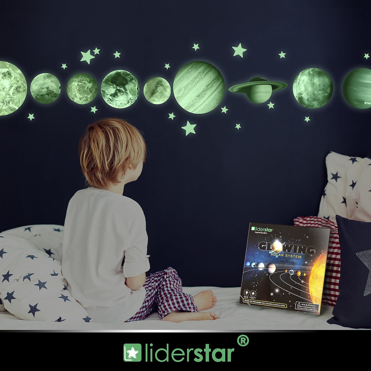 Glow in The Dark Stars and Planets, Bright Solar System Wall Stickers -Glowing Ceiling Decals for Kids Bedroom Any Room,Shining Space Decoration, Birthday Christmas Gift for Boys and Girls: Home Improvement