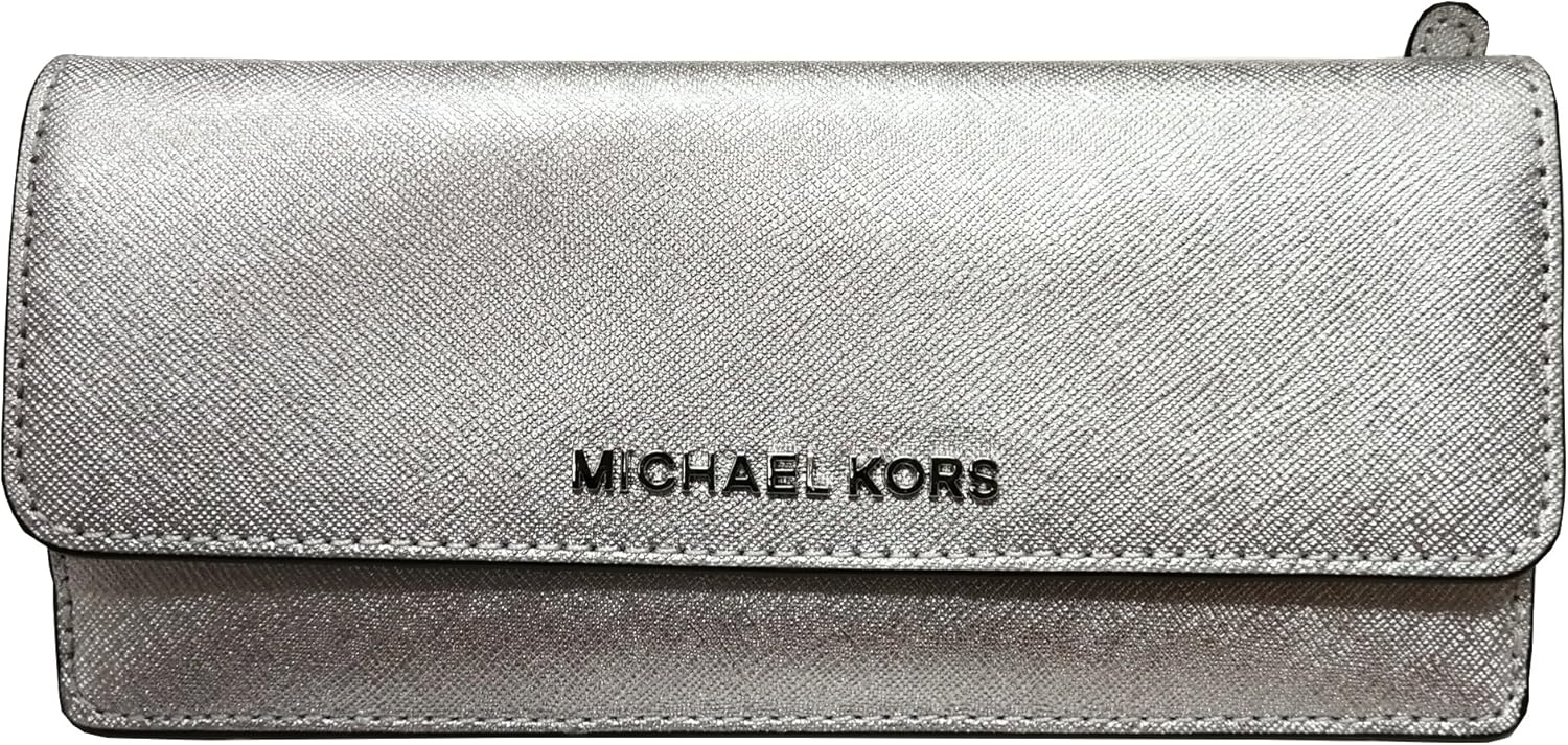 Michael Kors Jet Set Travel Flat Wallet Silver Amazon.co.uk Clothing