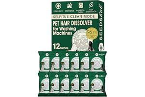 SEEDSHUB Pet Hair Dissolver for Washing Machine, Pet Hair Remover for Laundry, 96.7% Dissolution Rate, Dog Hair Remover, Cat Hair Remover, Up to 12 Months of Use, HE/Top/Front-Load Compatible, Septic Safe