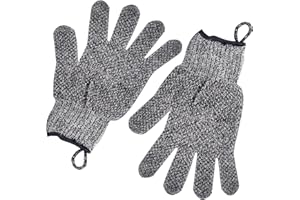 MEIYANTE Exfoliating Gloves with Hanging Loop - 1 Pair Bamboo Charcoal Bath/Shower Gloves, Bath Gloves for Shower Exfoliating and Ingrown Hair/Dead Skin Remover - Bamboo Charcoal - Exfoliator Mitt Scrub Gloves
