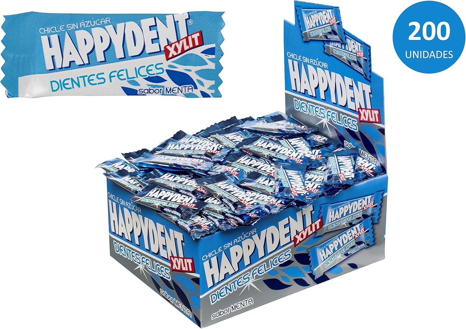 Happydent Menta, Chicle Sin Azúcar - 200 unidades: Amazon.es: Alimentación y bebidas