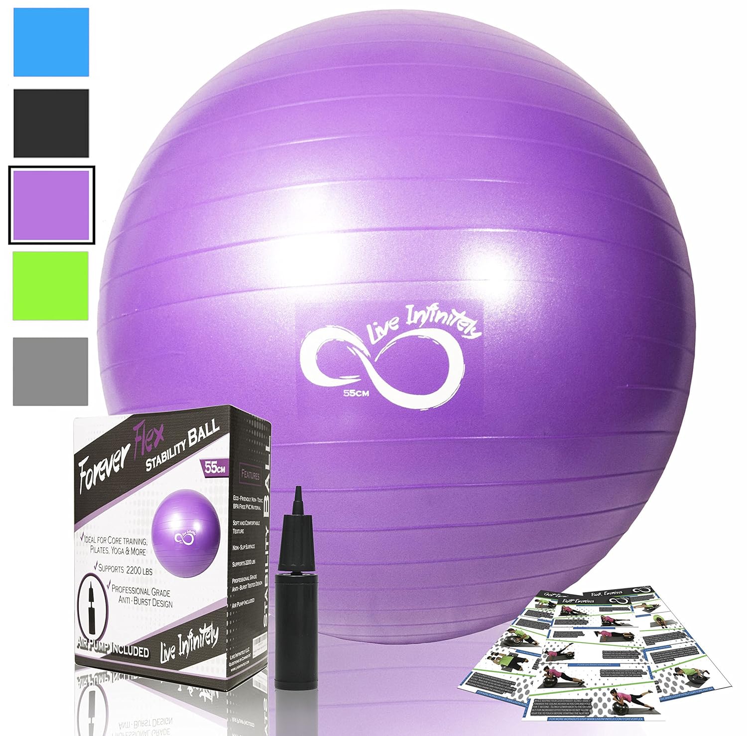 Exercise Ball Professional Grade Exercise Equipment Anti Burst Tested