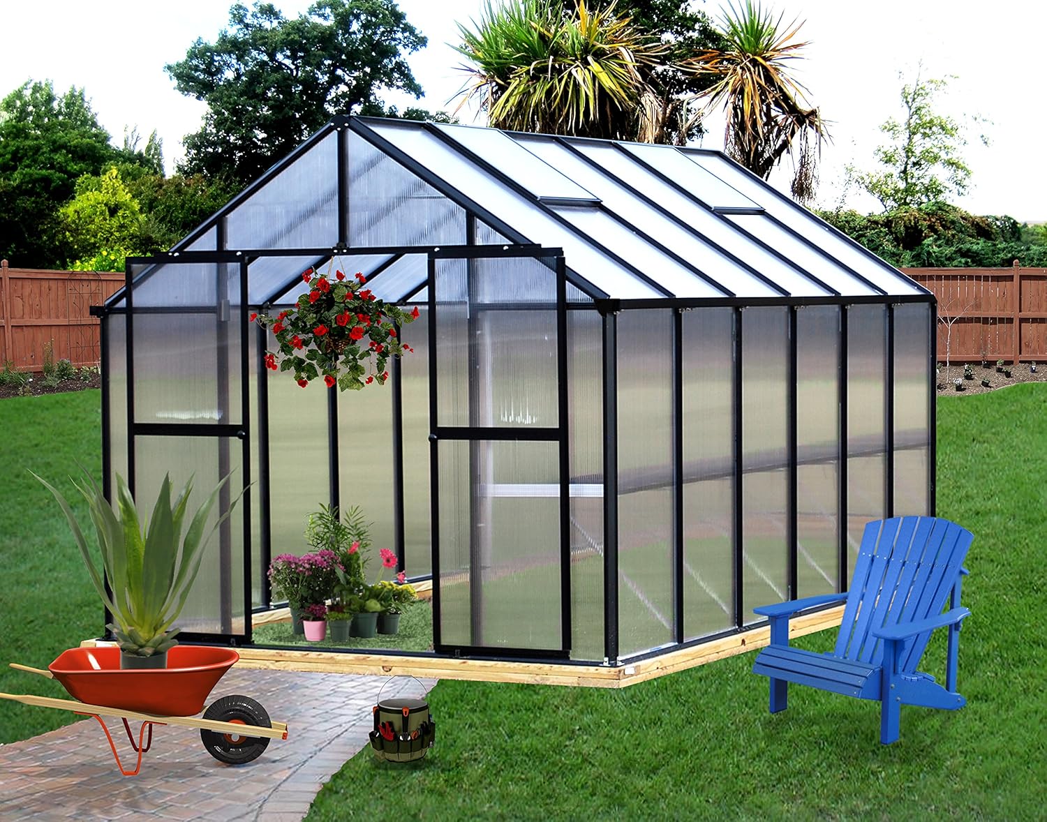Amazon Com Monticello Mont 12 Bk Greenhouse 8 X 12 Black