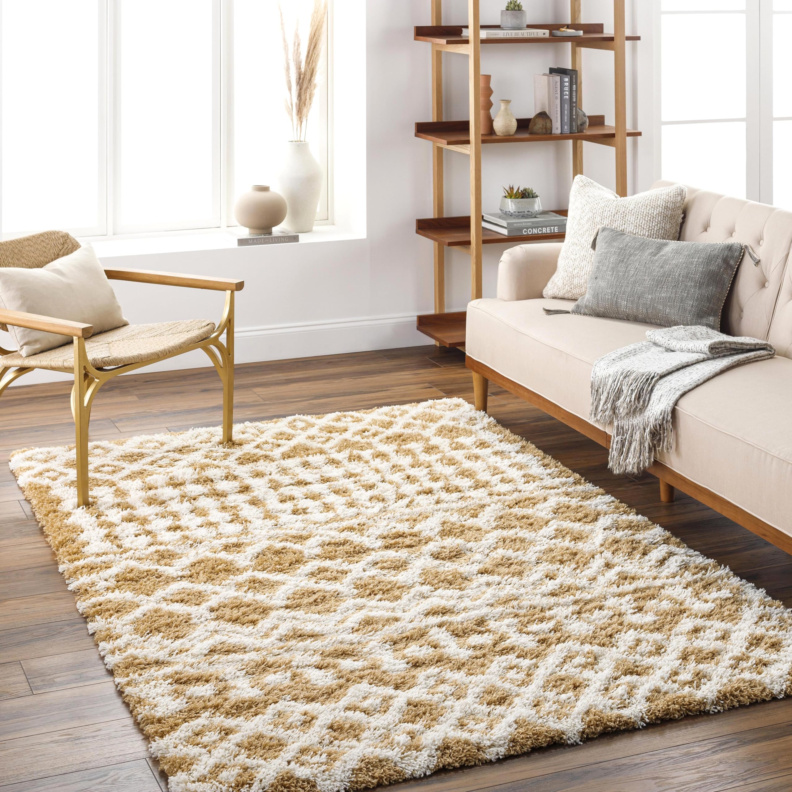 Livabliss Hapsburg Moroccan Shag Area Rug,7'10" x 10'3",Camel Image