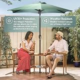 VonHaus Parasol 2M Garden Umbrella with Tilt Hand Crank UV30+ Dark Green view 4